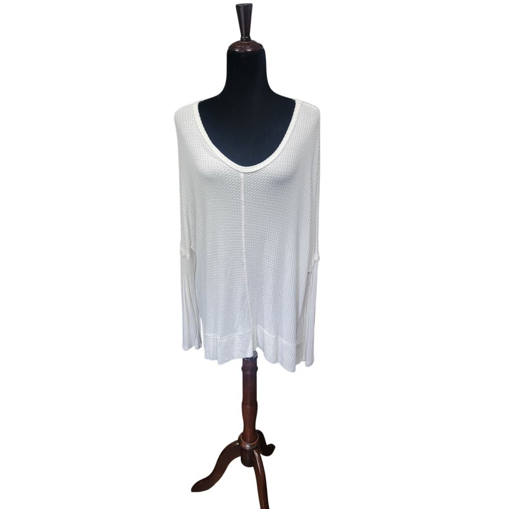 Waffle Knit Cream Thermal Top